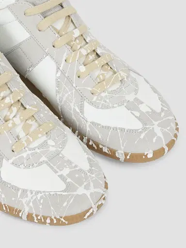 Maison Margiela Men's Replica Suede Low-Top Sneakers - White Off White | Thumbnail 4 Maison Margiela Men's Replica Suede Low-Top Sneakers - White Off White | Thumbnail 4