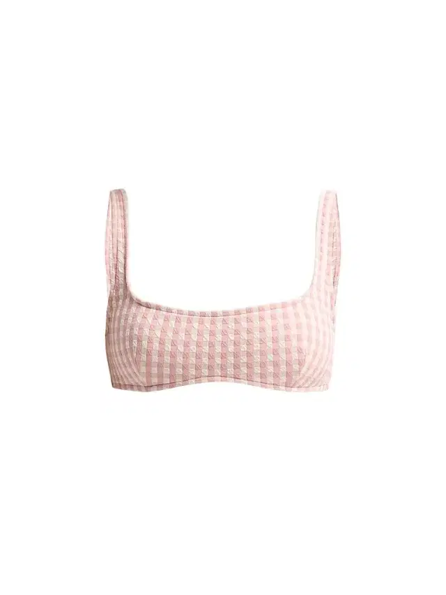 Peony Women's Enamour Square Neck Bikini Top - Blush Gingham