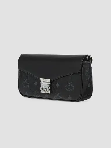 MCM Women's Mini Tracy Visetos Canvas & Leather Crossbody Bag - Black | Thumbnail 4 MCM Women's Mini Tracy Visetos Canvas & Leather Crossbody Bag - Black | Thumbnail 4