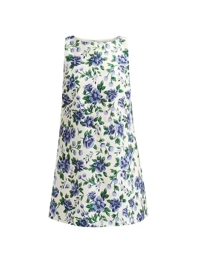 Women's Enamour Floral Linen Shift Mini Dress - Provence - Size Large