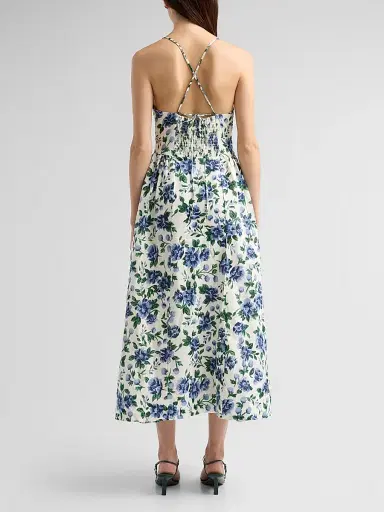 Peony Women's Enamour Floral Linen Midi Dress - Provence - Size Large | Thumbnail 3