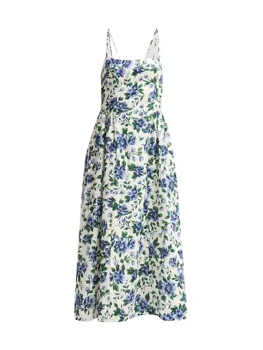 Peony Women's Enamour Floral Linen Midi Dress - Provence - Size Large | Thumbnail 1