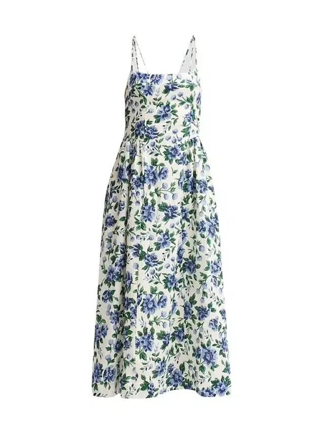 Women's Enamour Floral Linen Midi Dress - Provence - Size Large