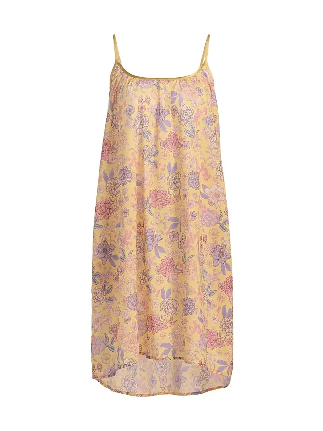 Papinelle Women's Karolina Floral Cotton Voile Nightie - Golden Haze