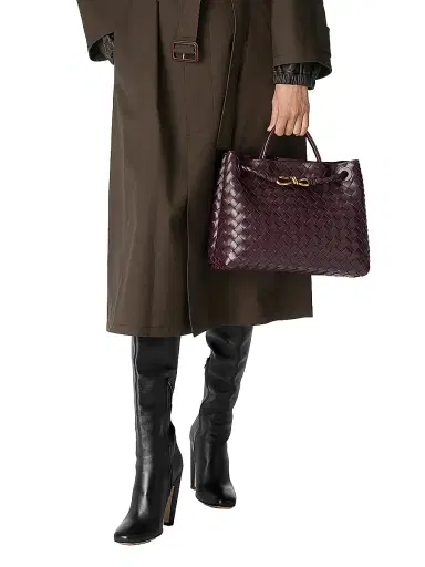 Bottega Veneta Women's Andiamo Medium Intrecciato Leather Top-Handle Bag - Barolo | Thumbnail 3 Bottega Veneta Women's Andiamo Medium Intrecciato Leather Top-Handle Bag - Barolo | Thumbnail 3