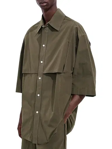 Bottega Veneta Men's Macro Intreccio Cotton Shirt - Wader Green - Size 44 | Thumbnail 2