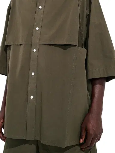 Bottega Veneta Men's Macro Intreccio Cotton Shirt - Wader Green - Size 44 | Thumbnail 4