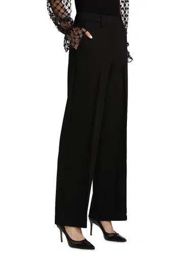 Elie Tahari Women's The Saddy Wide-Leg Pants - Black | Thumbnail 4