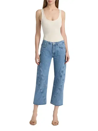 L'AGENCE Women's Frasier Ultra High-Rise Barrel-Leg Crop Jeans - Grantly | Thumbnail 2 L'AGENCE Women's Frasier Ultra High-Rise Barrel-Leg Crop Jeans - Grantly | Thumbnail 2