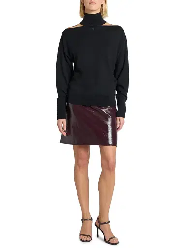 Courrèges Women's Logo Cut-Out Merino Wool Sweater | Thumbnail 2 Courrèges Women's Logo Cut-Out Merino Wool Sweater | Thumbnail 2