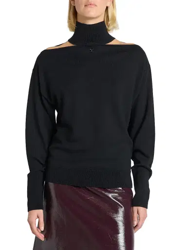 Courrèges Women's Logo Cut-Out Merino Wool Sweater | Thumbnail 3 Courrèges Women's Logo Cut-Out Merino Wool Sweater | Thumbnail 3