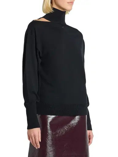 Courrèges Women's Logo Cut-Out Merino Wool Sweater | Thumbnail 4 Courrèges Women's Logo Cut-Out Merino Wool Sweater | Thumbnail 4