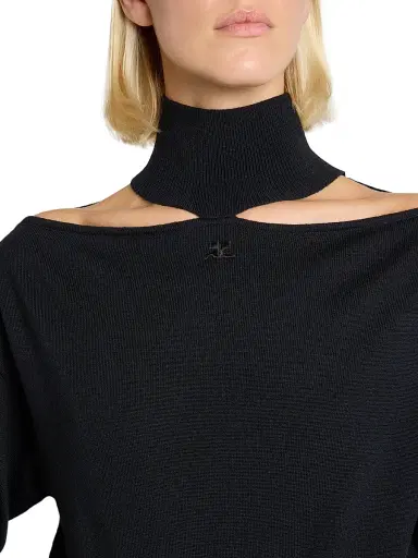 Courrèges Women's Logo Cut-Out Merino Wool Sweater | Thumbnail 6 Courrèges Women's Logo Cut-Out Merino Wool Sweater | Thumbnail 6