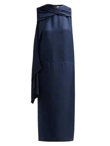 Loulou de Saison Women's Izia Draped Cape Dress - Navy - Size XS | Thumbnail 1