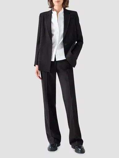 Akris punto Women's Wool Tricotine Boyfriend Blazer - Espresso - Size 18 | Thumbnail 2