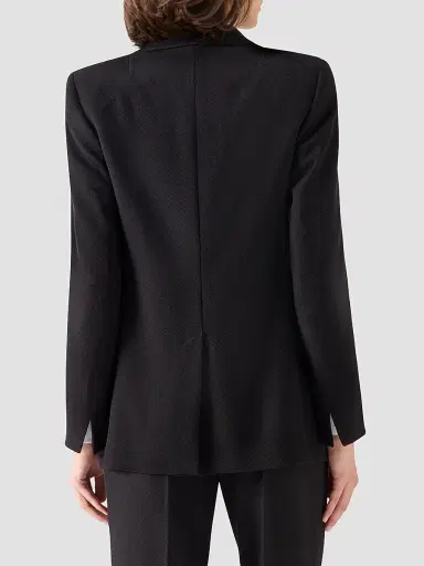 Akris punto Women's Wool Tricotine Boyfriend Blazer - Espresso - Size 18 | Thumbnail 3
