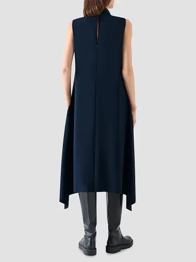 Akris punto Women's Signature Lasercut Crêpe Midi Dress - Navy - Size 16 | Thumbnail 3 Akris punto Women's Signature Lasercut Crêpe Midi Dress - Navy - Size 16 | Thumbnail 3