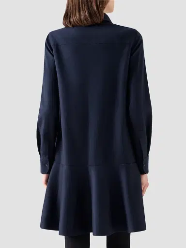 Akris punto Women's Wool Flannel Mini Shirtdress - Navy - Size 16 | Thumbnail 3 Akris punto Women's Wool Flannel Mini Shirtdress - Navy - Size 16 | Thumbnail 3