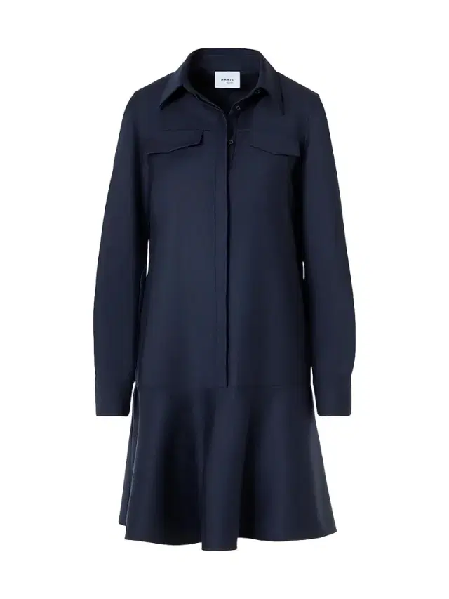 Akris punto Women's Wool Flannel Mini Shirtdress - Navy