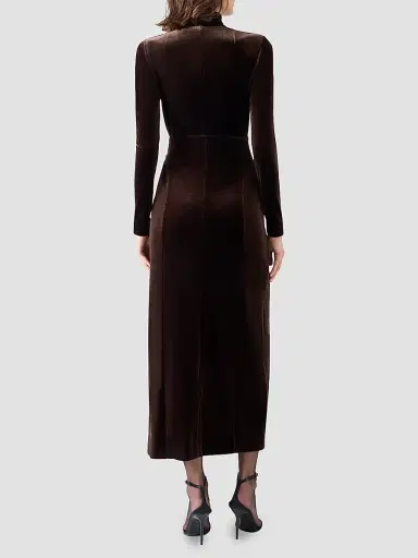 Akris punto Women's Techno Stretch Velvet Midi Dress | Thumbnail 3 Akris punto Women's Techno Stretch Velvet Midi Dress | Thumbnail 3