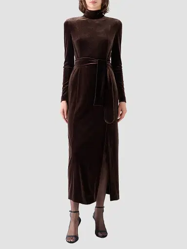 Akris punto Women's Techno Stretch Velvet Midi Dress | Thumbnail 4 Akris punto Women's Techno Stretch Velvet Midi Dress | Thumbnail 4