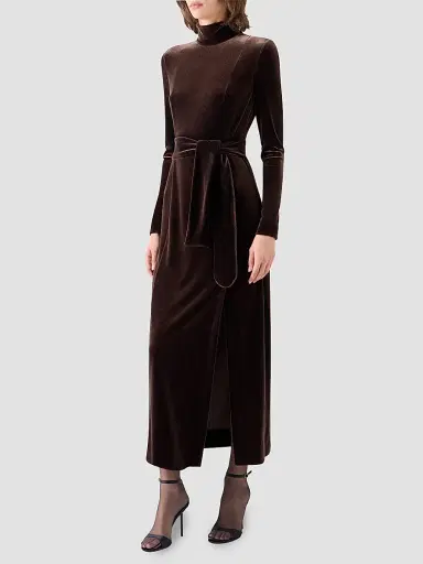 Akris punto Women's Techno Stretch Velvet Midi Dress | Thumbnail 6 Akris punto Women's Techno Stretch Velvet Midi Dress | Thumbnail 6