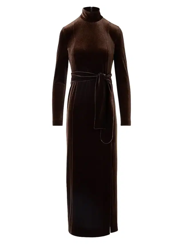 Akris punto Women's Techno Stretch Velvet Midi Dress - Espresso