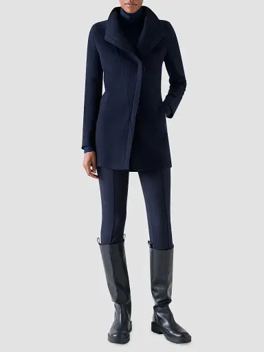 Akris punto Women's Felted Wool Long Jacket - Navy - Size 16 | Thumbnail 2 Akris punto Women's Felted Wool Long Jacket - Navy - Size 16 | Thumbnail 2