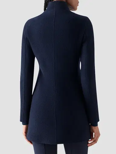 Akris punto Women's Felted Wool Long Jacket - Navy - Size 16 | Thumbnail 3 Akris punto Women's Felted Wool Long Jacket - Navy - Size 16 | Thumbnail 3