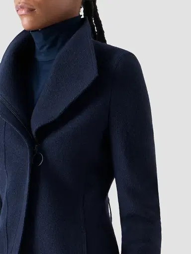 Akris punto Women's Felted Wool Long Jacket - Navy - Size 16 | Thumbnail 5 Akris punto Women's Felted Wool Long Jacket - Navy - Size 16 | Thumbnail 5