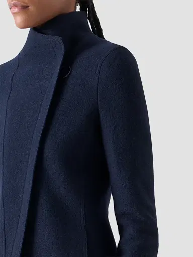 Akris punto Women's Felted Wool Long Jacket - Navy - Size 16 | Thumbnail 6 Akris punto Women's Felted Wool Long Jacket - Navy - Size 16 | Thumbnail 6