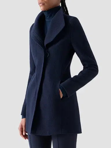 Akris punto Women's Felted Wool Long Jacket - Navy - Size 16 | Thumbnail 7 Akris punto Women's Felted Wool Long Jacket - Navy - Size 16 | Thumbnail 7