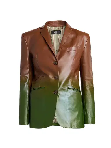 Etro Women's Gradient Leather Blazer - Multicolor Green Base | Thumbnail 1