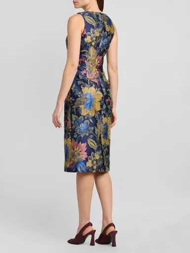 Etro Women's Floral Cotton-Blend Sheath Midi Dress | Thumbnail 3 Etro Women's Floral Cotton-Blend Sheath Midi Dress | Thumbnail 3