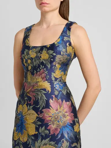 Etro Women's Floral Cotton-Blend Sheath Midi Dress | Thumbnail 5 Etro Women's Floral Cotton-Blend Sheath Midi Dress | Thumbnail 5