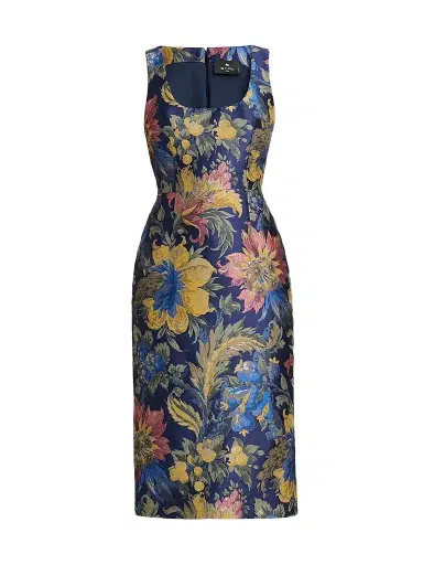 Etro Women's Floral Cotton-Blend Sheath Midi Dress | Thumbnail 1 Etro Women's Floral Cotton-Blend Sheath Midi Dress | Thumbnail 1