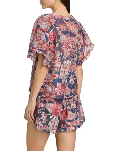 Papinelle Women's Ella Frill Boxer Pajamas - Blue Indigo | Thumbnail 5