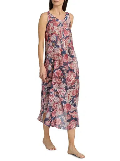 Papinelle Women's Ella Printed Nightie - Blue Indigo | Thumbnail 2