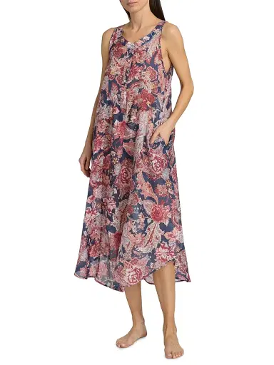 Papinelle Women's Ella Printed Nightie - Blue Indigo | Thumbnail 3