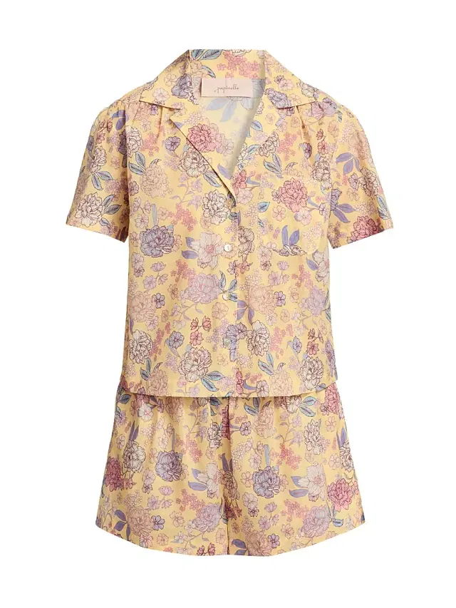 Papinelle Women's Karolina Floral Short Pajamas - Golden Haze
