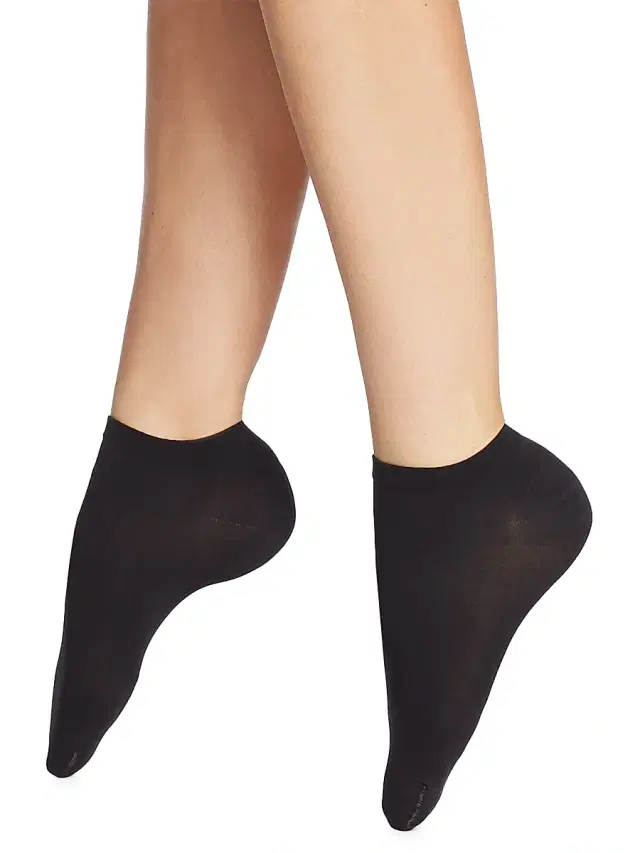 Wolford Women's Cotton Sneaker Socks - Black