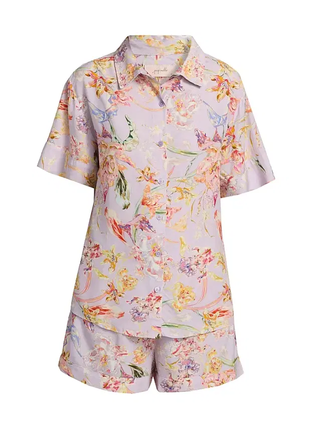 Papinelle Women's Bailey Boxer Pajamas - Soft Lavender