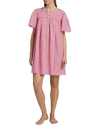 Papinelle Women's Anais Checker Gathered Nightie | Thumbnail 2 Papinelle Women's Anais Checker Gathered Nightie | Thumbnail 2