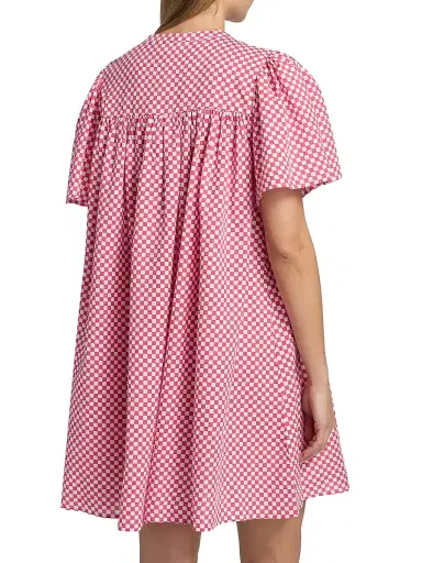 Papinelle Women's Anais Checker Gathered Nightie | Thumbnail 4 Papinelle Women's Anais Checker Gathered Nightie | Thumbnail 4