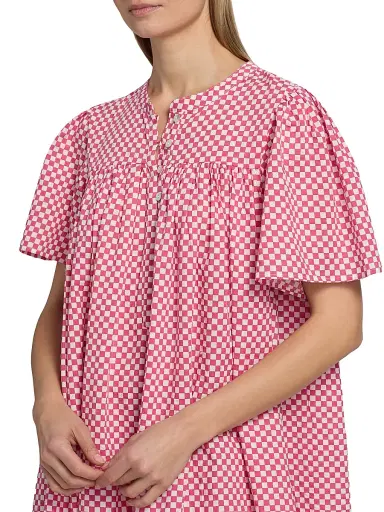 Papinelle Women's Anais Checker Gathered Nightie | Thumbnail 5 Papinelle Women's Anais Checker Gathered Nightie | Thumbnail 5