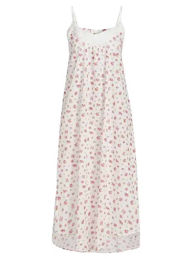 Papinelle Women's Floral Swiss Dot Maxi Nightie - Posy Floral