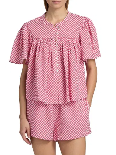 Papinelle Women's Anais Gathered Boxer Pajamas | Thumbnail 3 Papinelle Women's Anais Gathered Boxer Pajamas | Thumbnail 3