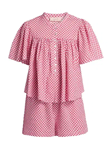 Papinelle Women's Anais Gathered Boxer Pajamas | Thumbnail 1 Papinelle Women's Anais Gathered Boxer Pajamas | Thumbnail 1