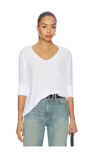 Michael Lauren Dylan 3/4 Sleeved Draped V-neck | Thumbnail 1