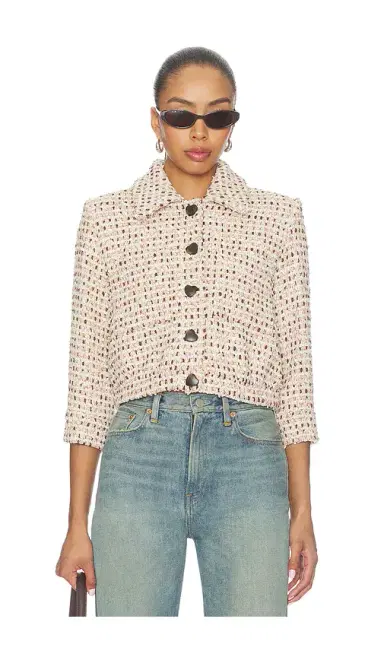 L'Agence Jia Crop 3/4 Sleeve Jacket | Thumbnail 1 L'Agence Jia Crop 3/4 Sleeve Jacket | Thumbnail 1
